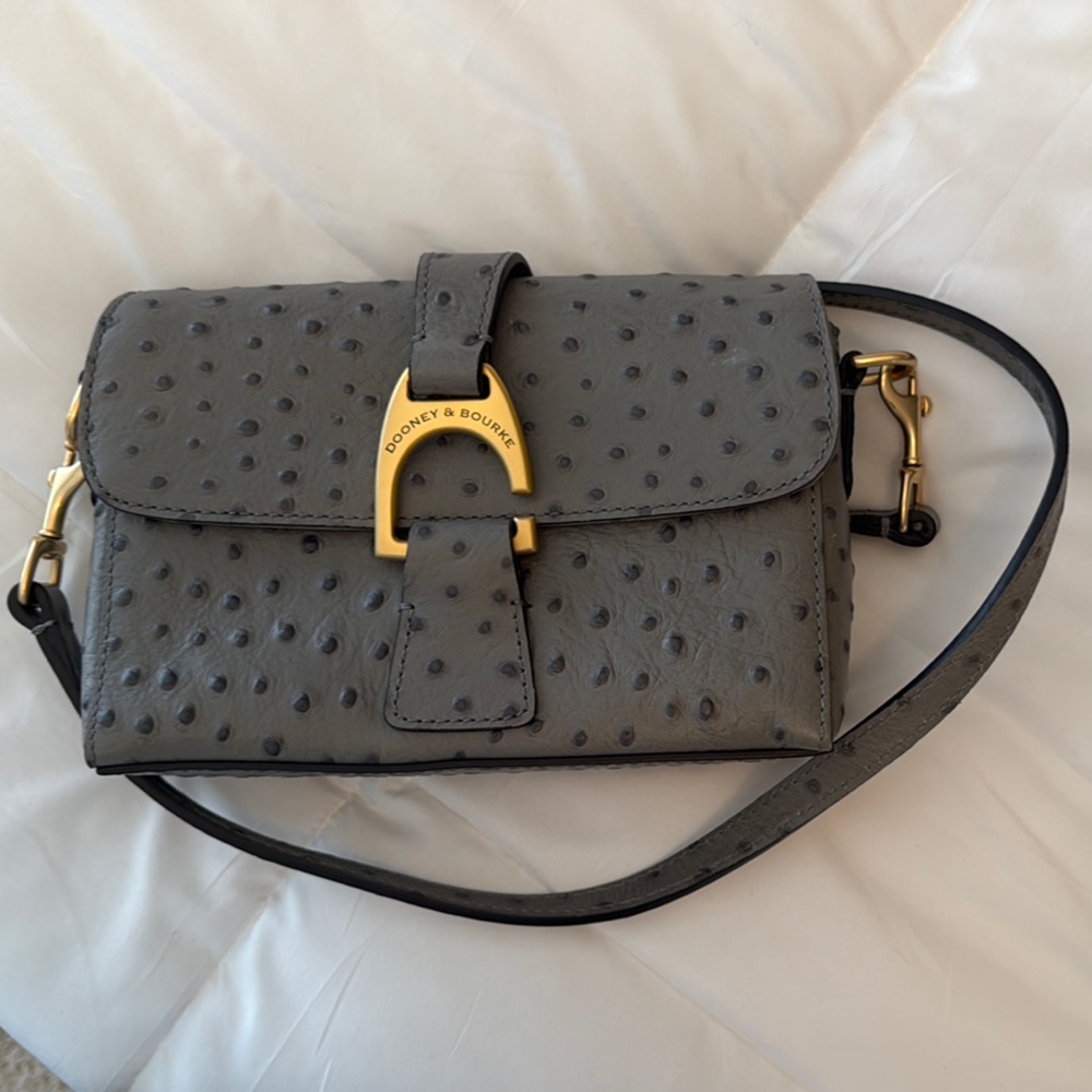 Dooney & Bourke Grey Ostrich Leather Women's Bag